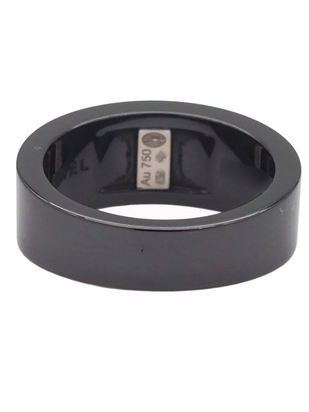 Chanel Cosmic Comet Ring Black White Gold Ceramic 18K Star Pave Diamond